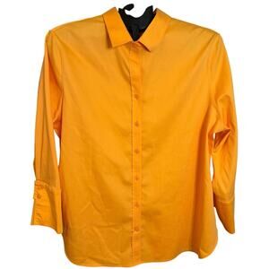 Chico’s Orange Woman’s Button Up Shirt Size 3 (16) Bright Bold Office to Weekend